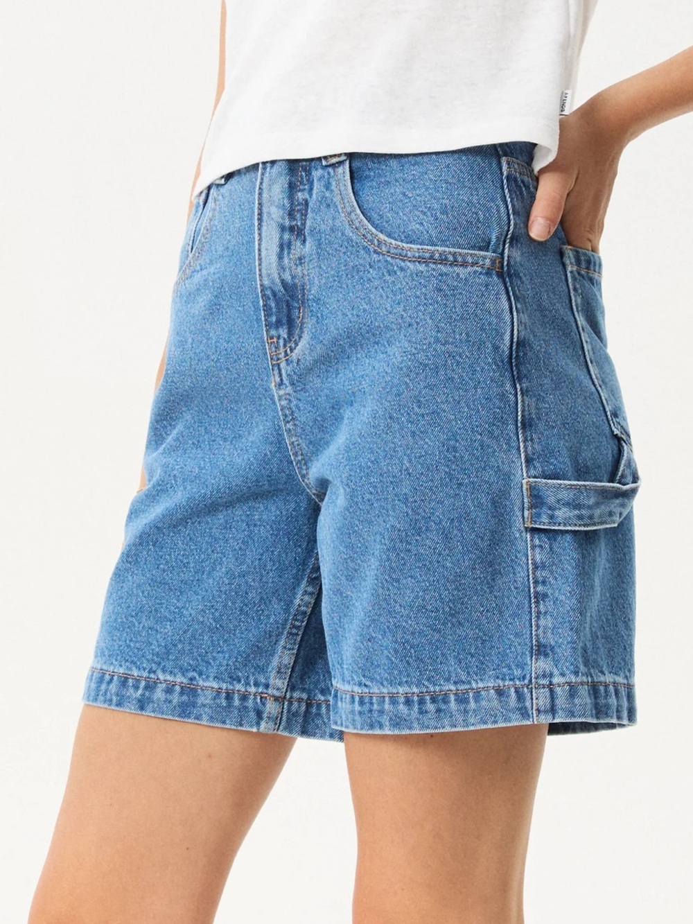 afends emilie denim workwear short